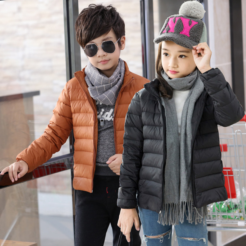 清仓加肥加大码儿童羽绒服中大童轻薄外套男女童短款轻便新款童装