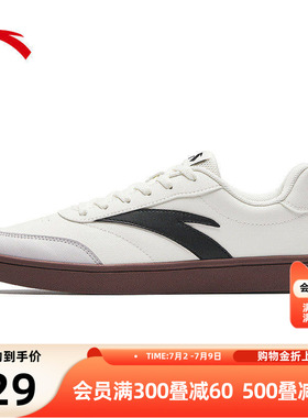 安踏板鞋2026夏季新款女士小黑白鞋子红色休闲平底女鞋百搭德训鞋