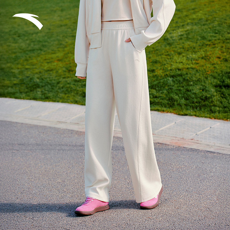 安踏遛弯裤丨易打理阔腿裤女2026春季新款休闲运动长裤宽松舒适裤,运动服/休闲服装,运动长裤,淘宝优惠券,粉丝福利购,淘宝优惠卷