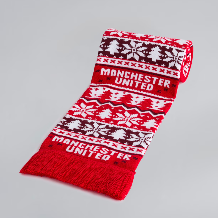 曼联2025圣诞限定围巾 官网正品现货 周边冬季保暖围脖球迷礼物