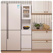 定做实木靠墙橱柜高款 餐边柜冰箱夹缝柜客厅收纳储物柜沙发边立柜