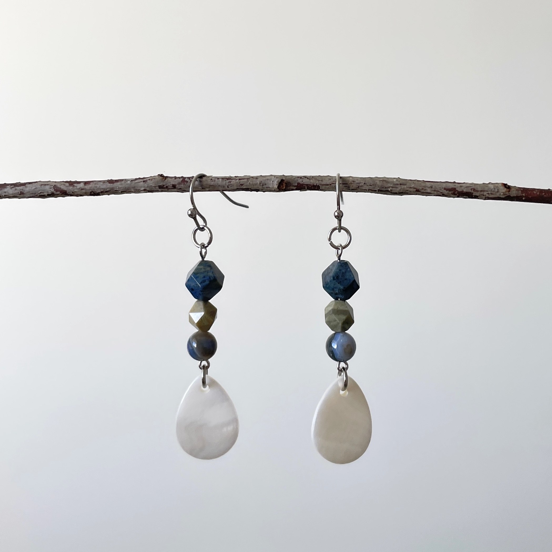 微瑕特价 | 原创手作秋冬天然石贝壳防敏百搭气质冷淡耳环耳夹,饰品/流行首饰/时尚饰品新,耳环,淘宝优惠券,粉丝福利购,淘宝优惠卷