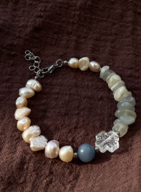 瑕疵特价/原创设计手作天然珍珠百搭小众高级感串珠可调节手链女