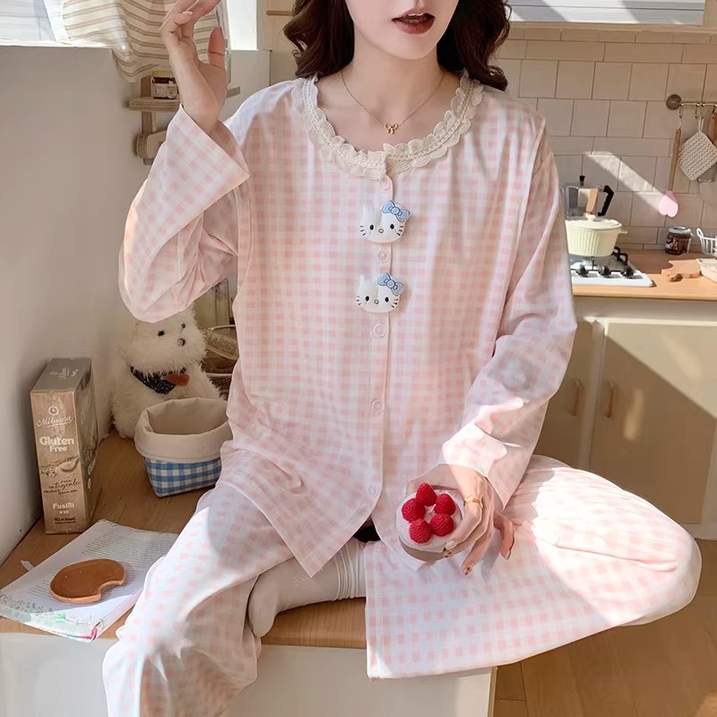 带胸垫月子服春秋纯棉产后吸汗孕妇睡衣夏季薄款哺乳产妇坐月家居