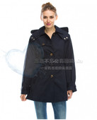 清仓美国英伦风复古单排扣带帽拆卸宽松中长款 风衣莫兰迪多色防水