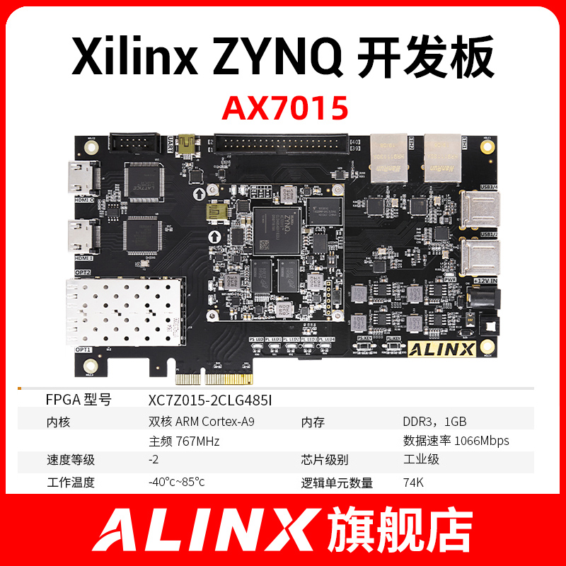黑金ALINX XILINX ARM FPGA开发板 ZYNQ PCIE HDMI AX7015 核心板