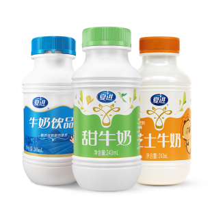 243ml 芝士牛奶组合装 3瓶多风味尝鲜 酸味牛奶饮品 夏进甜牛奶