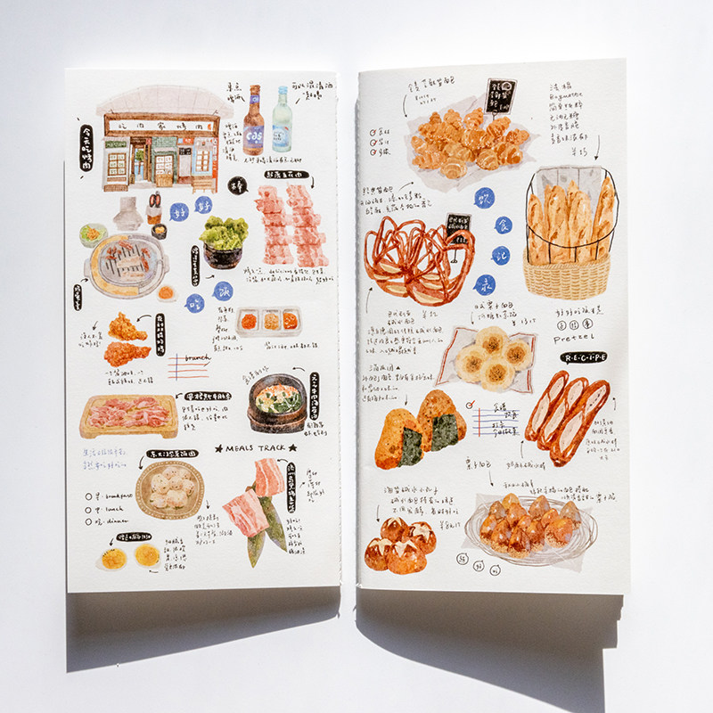8周年复刻售完不补 美食收录册食谱手账本记录日常绘画TN手帐本图片