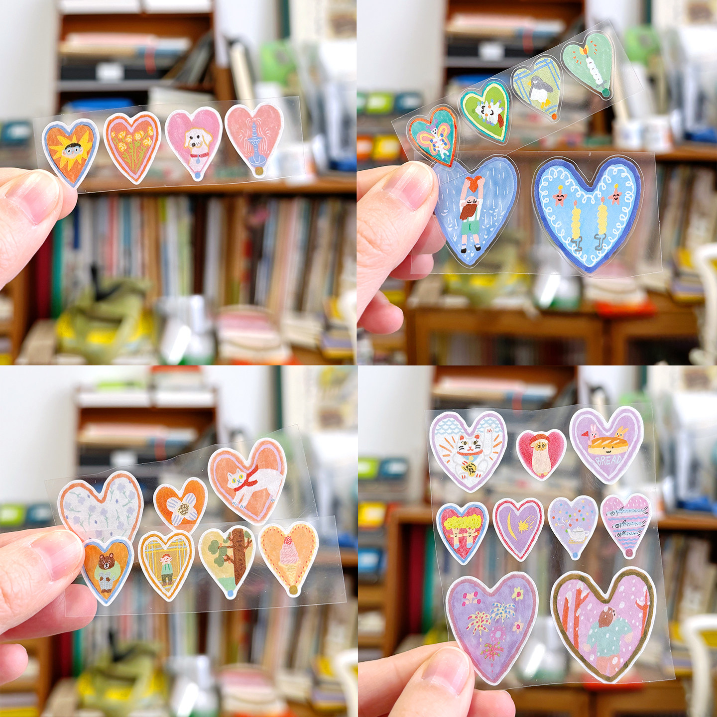 别管胶带 128颗爱心多色系手帐拼贴装饰pet和纸带切膜素材动物