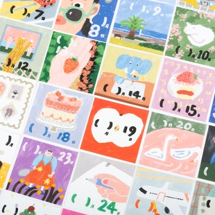 别管便签 31天迷你自填日历本创意手帐拼贴装饰日期动物卡通可爱