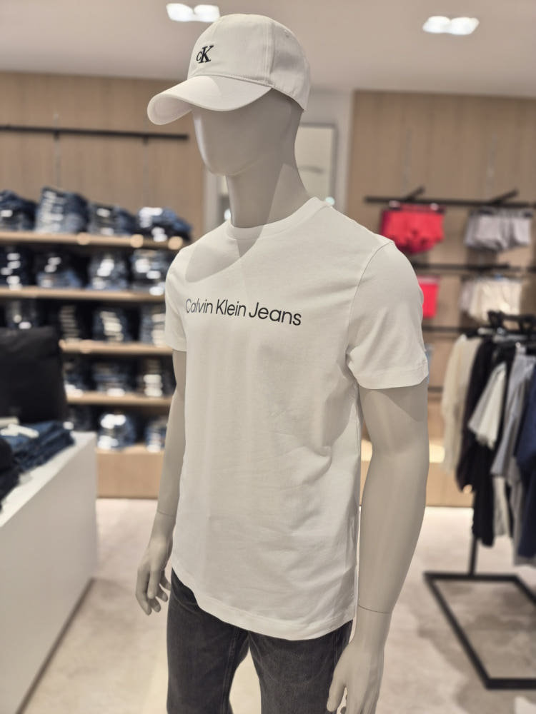 韩国正品直邮CK Jeans夏季男女同款印花修身打底短袖T恤4RAB810