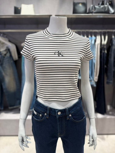 CK Jeans 韩国专柜正品 26 款女士条纹短袖 47F833G