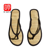 订做越南日本进出口竹底拖鞋 定制民宿旅游酒店企业草席人字拖L16