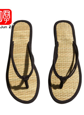 订做越南日本进出口竹底拖鞋 定制民宿旅游酒店企业草席人字拖L16