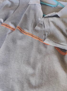 学生校服白色上衣拼接墨绿色短袖中小学生纯棉运动休闲翻领pole衫