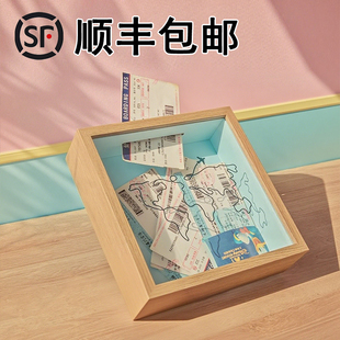 时光碎片票根收纳相框纪念演唱会门票旅行机票收纳盒装饰挂饰纪念