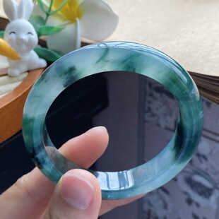 4.24批2164号54.8-12.9-8.3 幽深飘花镯！天然的水墨丹青！