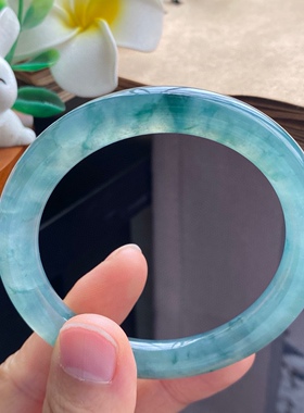 1.26批13594号54.2-8.6-8.9 冰油青飘花圆条！带点蓝调！