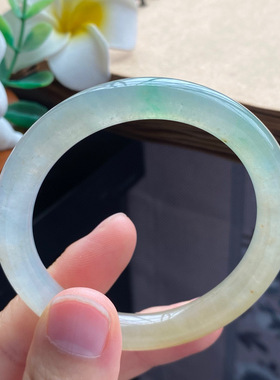 12.23批12184号50.5-8.6-7.9 冰黄飘绿果冻圆条！双色镯！