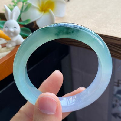 3.26批1003号53-12.8-8.5 冰飘花果冻镯！写意的山水画卷！