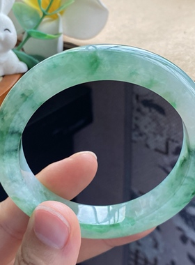 4.26批2227号55.5-12-9.3翠绿飘花镯！林深见翠影！