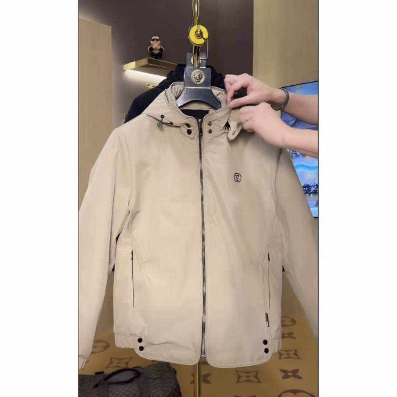棉服男士连帽棉衣外套抖音同款卡其色拉链男装百搭保暖轻奢外套潮