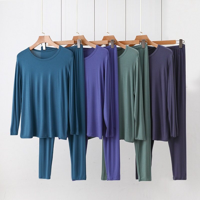 早秋男士薄款秋衣秋裤套装莫代尔圆领长袖长裤内搭薄款两件套,女士内衣/男士内衣/家居服,保暖套装,淘宝优惠券,粉丝福利购,淘宝优惠卷