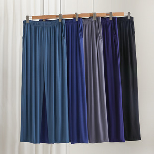 薄款 春夏季 大码 休闲裤 男士 宽松简约百搭直筒裤 比特棉口袋长裤