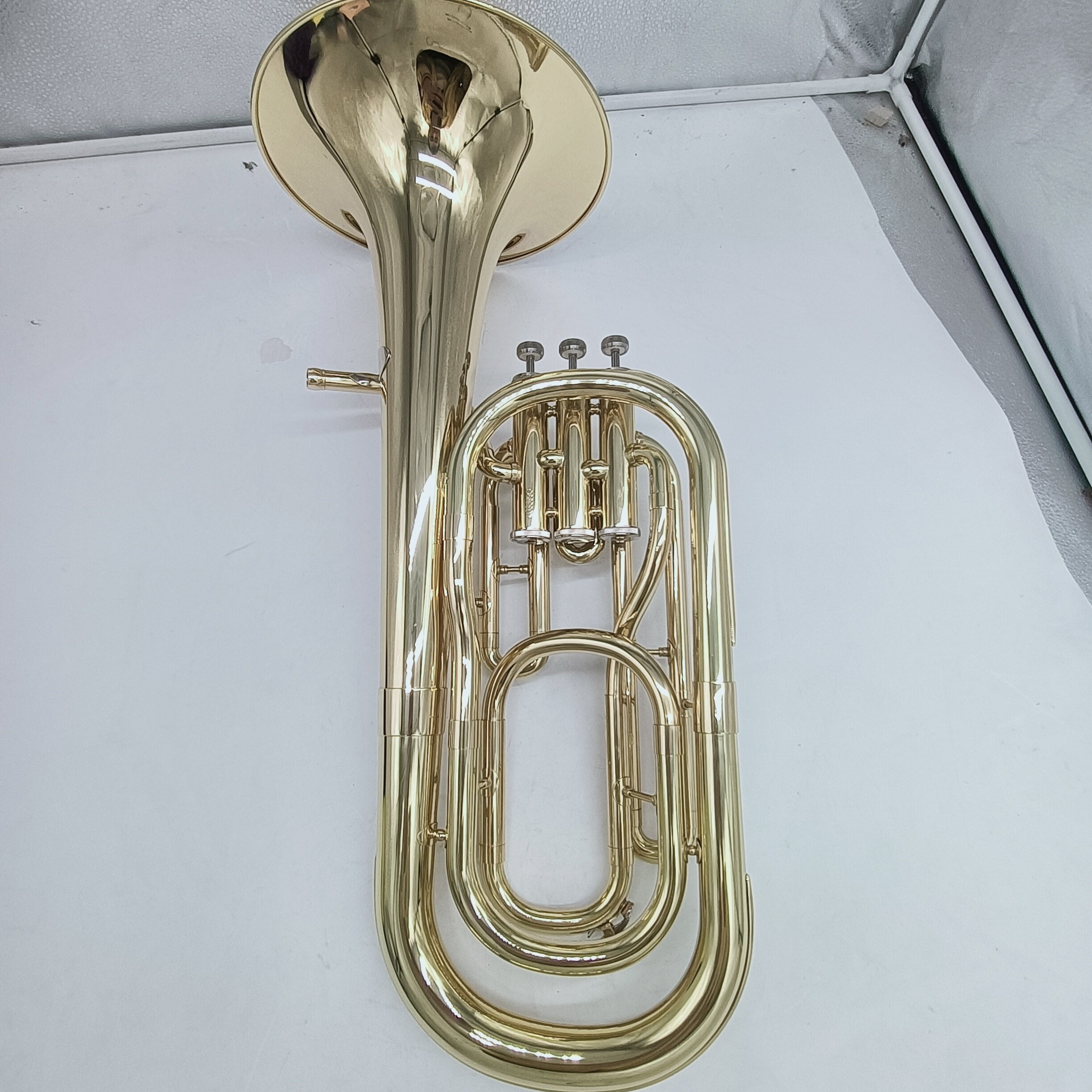 正品金音立键次中音号大号初学演奏通用漆金小抱号