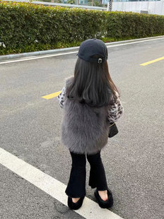 儿童皮草马甲女童男童2025秋冬仿狐狸毛马夹仿兔毛加厚背心坎肩