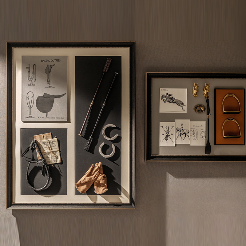 高尔夫马术主题装饰画挂画墙面立体壁饰墙饰样板间售楼部艺术装置图片