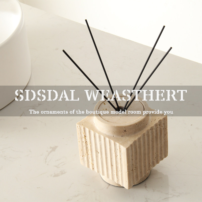 大理石洞石装饰摆件酒店售楼部会所高档香薰挥发器厕所卫生间香氛