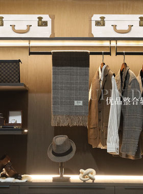 软装老钱风复古男士衣柜衣帽间