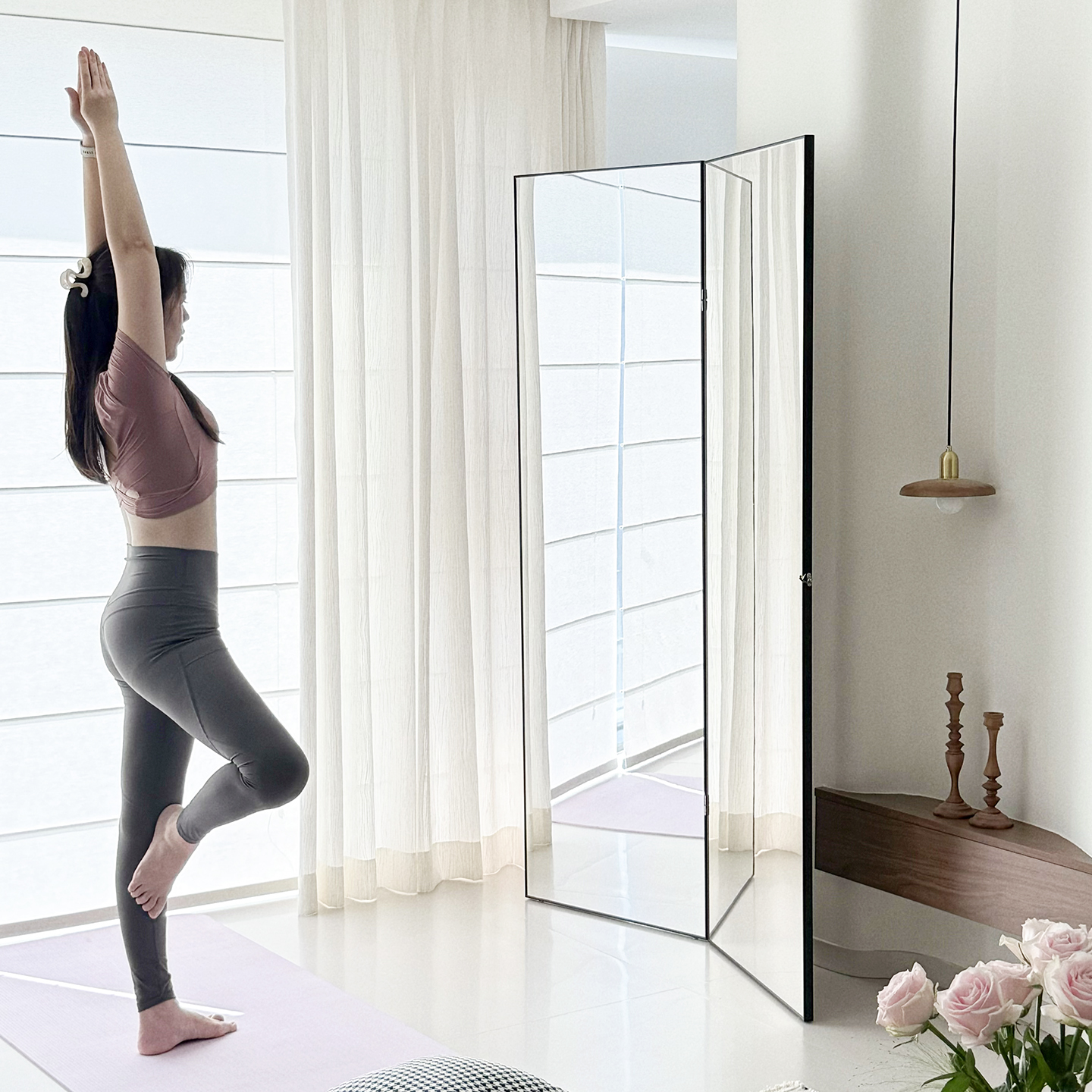 可折叠全身镜现代简约风舞蹈镜
