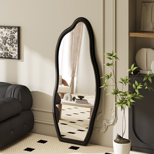 法式全身镜高级感穿衣镜家用轻奢复古落地镜云朵镜子异形试衣镜