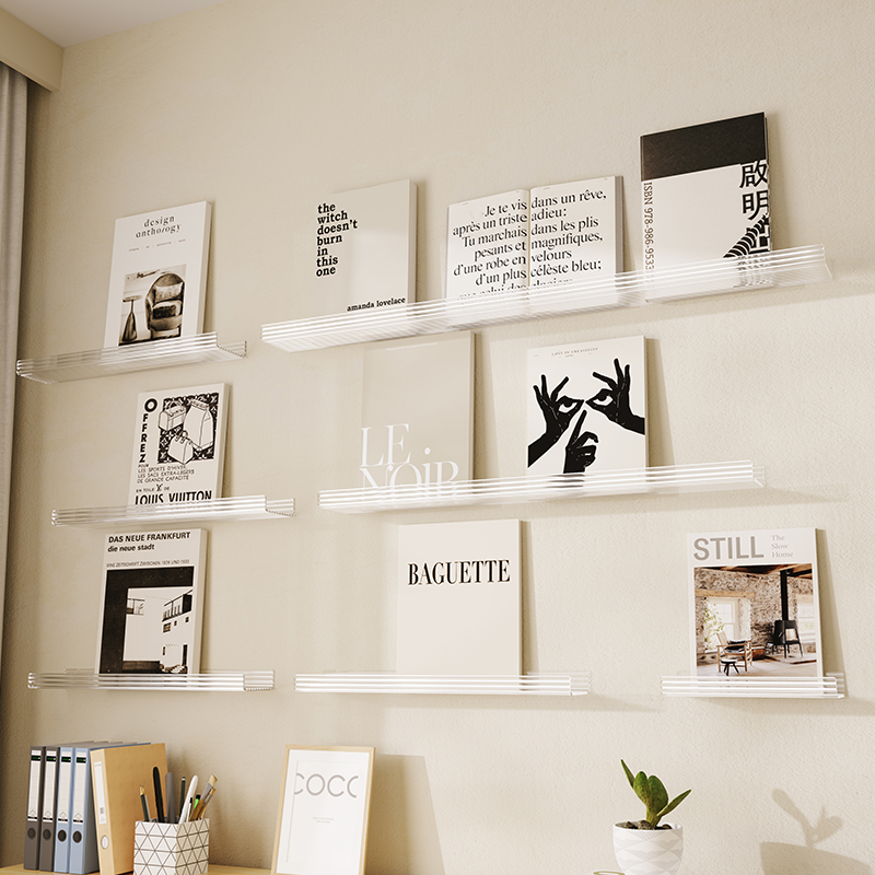 亚克力墙上置物架家用客厅透明收纳架网红ins风壁挂展示架可定制