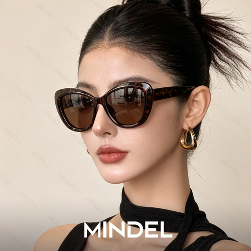 欧美大框墨镜女适合方圆脸粗框猫眼玳瑁时髦防紫外线复古太阳镜