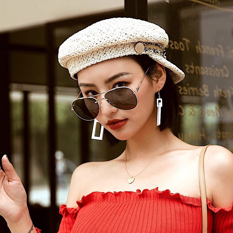 双梁飞行员墨镜高级感蛤蟆太阳镜女士沙滩度假防紫外线防晒眼镜潮