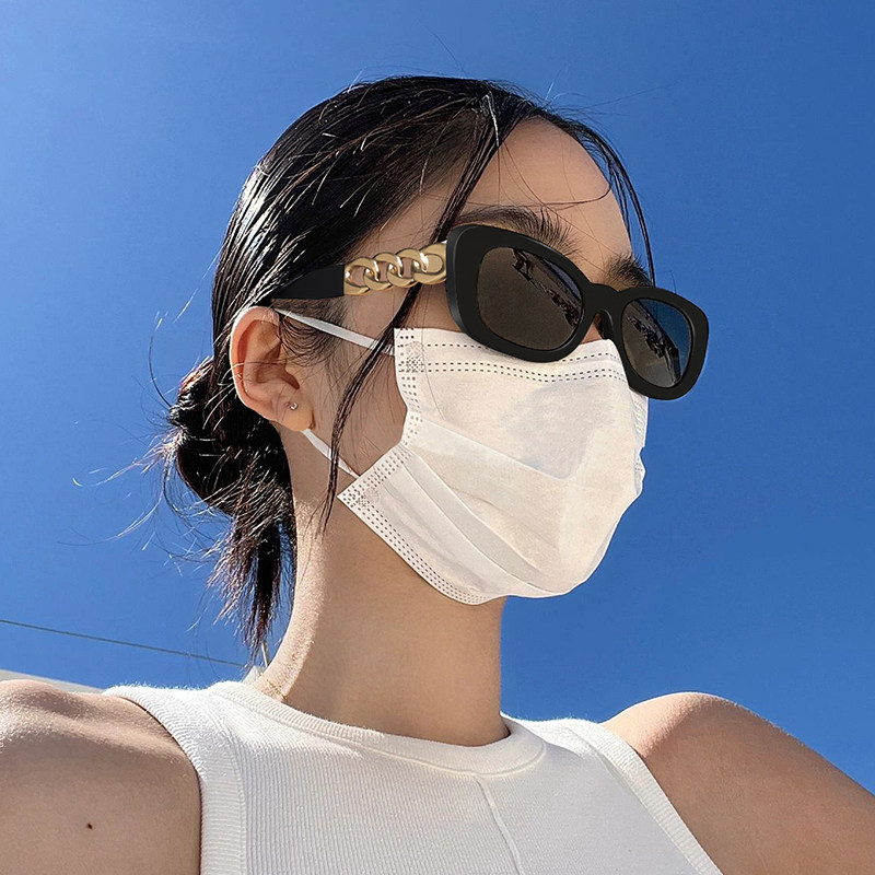 方形太阳镜女小脸高级感科技感配饰网红黑色窄框墨镜辣妹街拍时髦