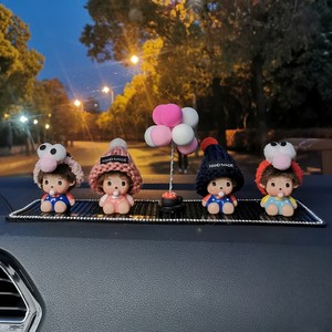 新蒙奇奇汽车摆件车内装饰品可爱创意个性车载告白气球韩国高档女