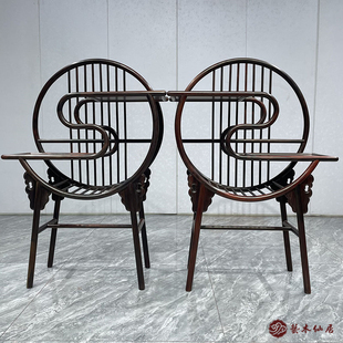 大红酸枝团圆小博古架交趾黄檀古董架书房置物架展示架红木家具