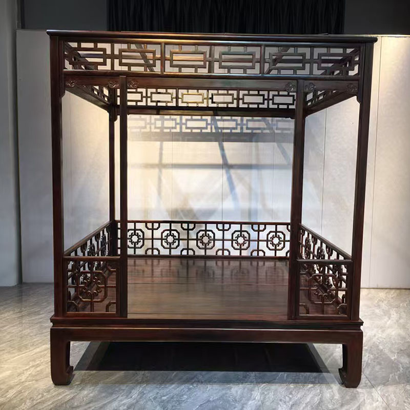 红木家具酸枝架子床交趾黄檀