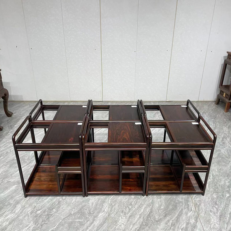 大红酸枝茶水架实木储藏架茶叶架