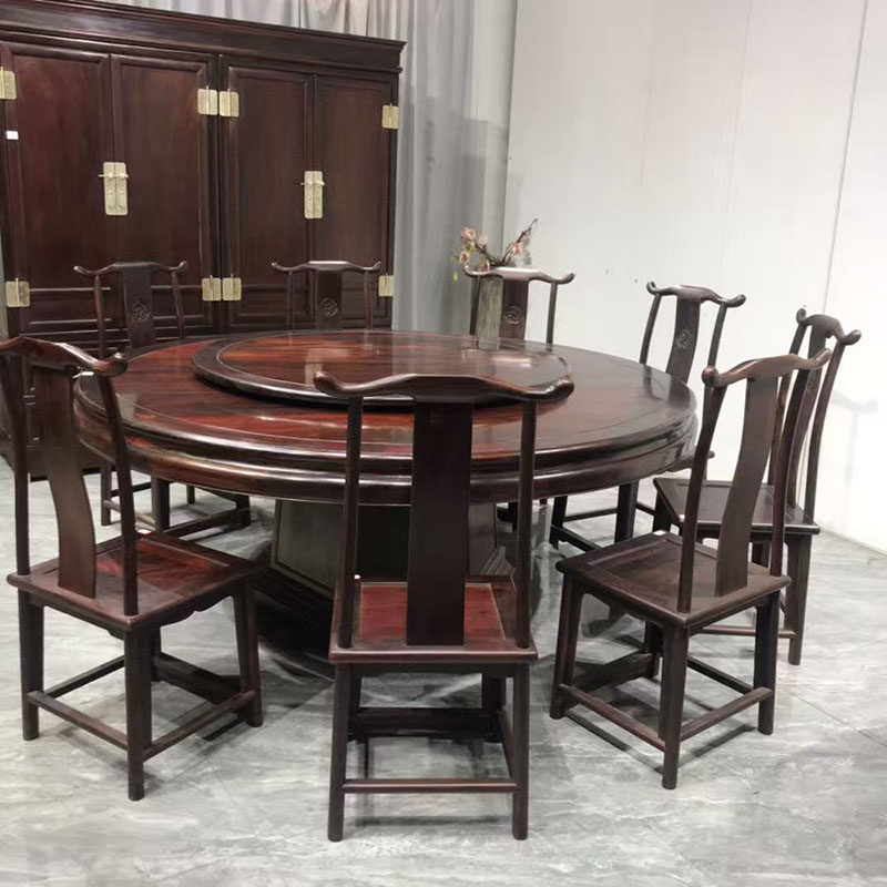 大红酸枝明式圆餐桌十三件套新中式客厅全实木餐桌椅组合红木家具,住宅家具,红木餐桌,淘宝优惠券,粉丝福利购,淘宝优惠卷