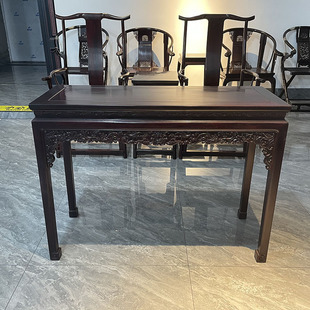 印度小叶紫檀条桌平头案条案红木明式明清书桌玄关桌中式书房