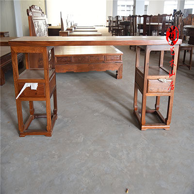 仙作家具新中式案台缅甸花梨画案琴桌写字台红木家具刺猬紫檀案桌_虎窝淘