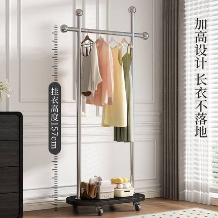2025新款家用中古衣帽架入户卧室落地式挂衣架可移动衣服置物架子