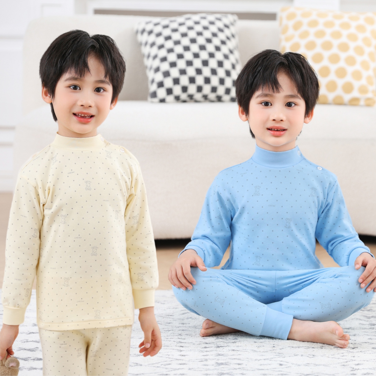 秋衣套装中高领婴童小孩秋衣套装