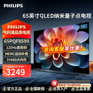 飞利浦65英寸QLED 4K超高清120Hz护眼智能语音网络电视机PQF8599