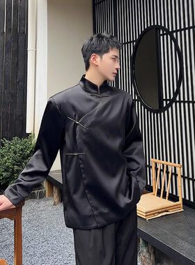 秋季新中式立领金属扣男女西装上衣民国风短剧演出服潮流复古外套